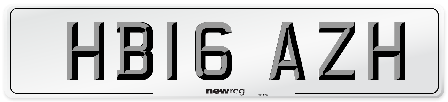 HB16 AZH Number Plate from New Reg